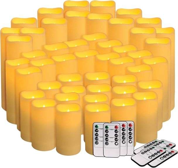48-Pack Flameless Candles w/ Remote, 24H Timer image