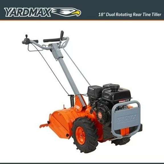 YARDMAX 18-in 209cc Gas OHV Tiller with Dual Tines image