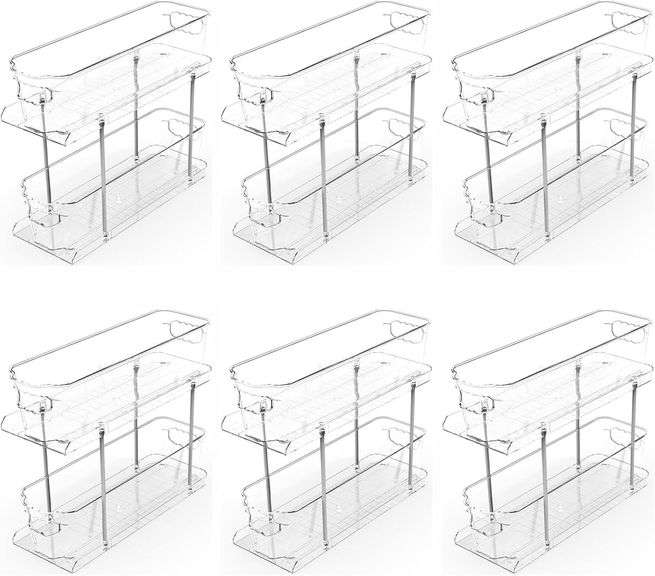 SuoXing 6 Pack 5.1" Under Sink Organizer, Clear image