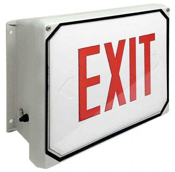 NEMA 4X Exit Sign with Battery Backup, Red LED image