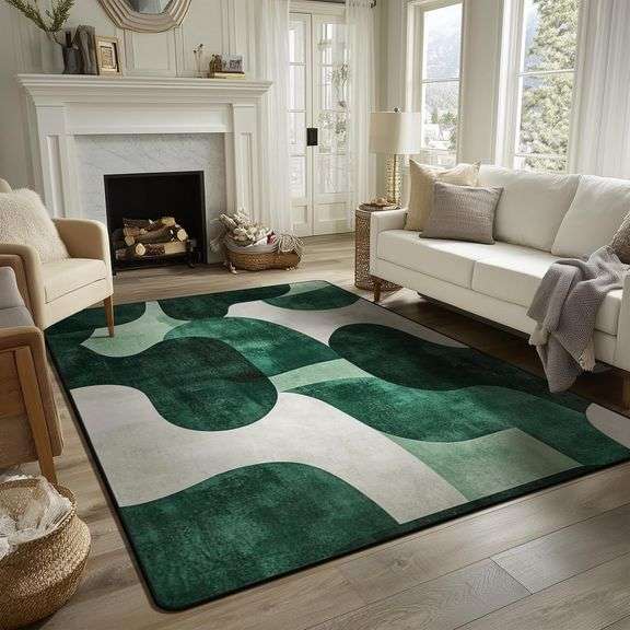 Camouflage Rug 5x7 ft, Modern Abstract, Non-Slip image