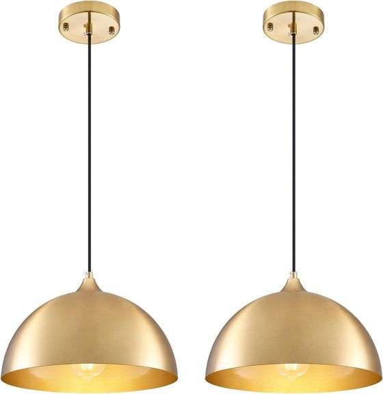 Gold-Electroplated Pendant Light 11.8in 2-Pack image