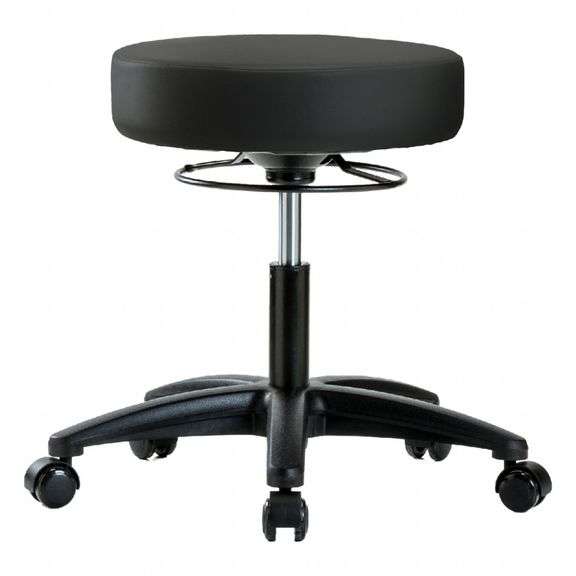 Stool: Vinyl, Ht 17.25 22.5, Seat 17x17, 5 Casters image