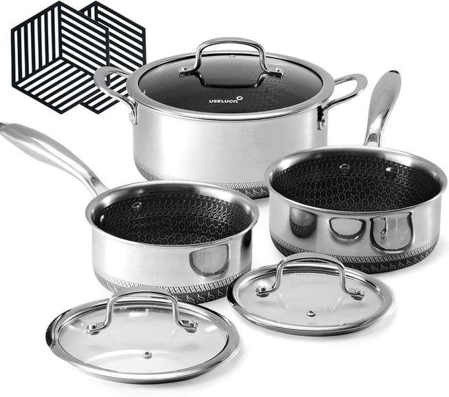 Hybrid Nonstick 6-Piece Pot Set with Lids image