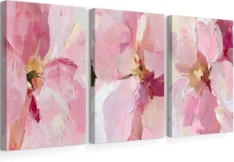 Pink Peony Canvas Art 16x24 Ready to Hang image