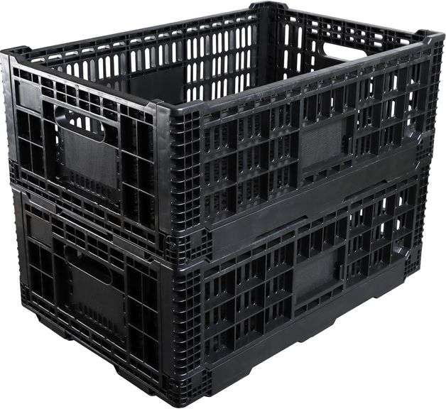 Collapsible Storage Bin 52L Heavy-Duty Box Black image