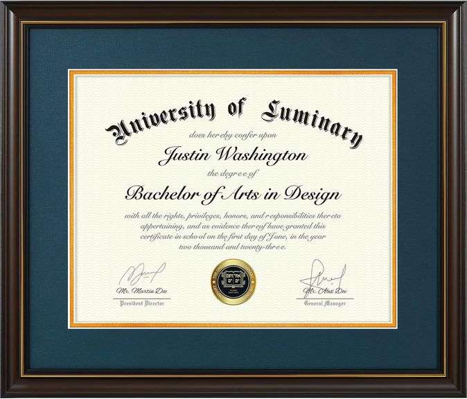 Luminary 15x18 Diploma Frame with Navy Mat image