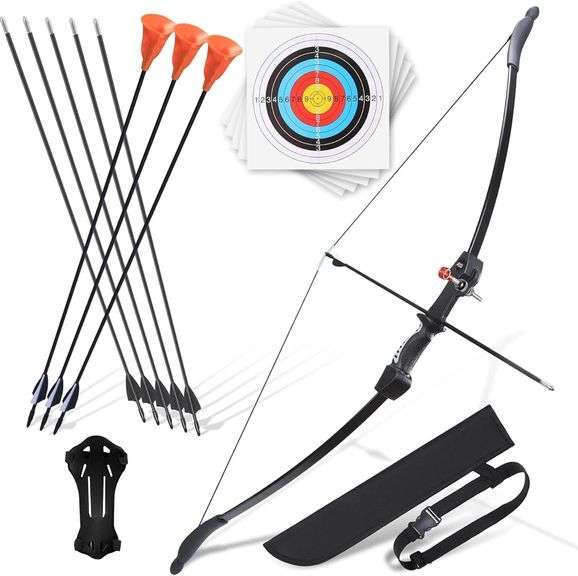CrazyMouse Recurve Bow Set with 8 Arrows, 5 Target image
