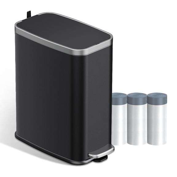 Stainless Steel Trash Can with Lid, 1.6 Gal image