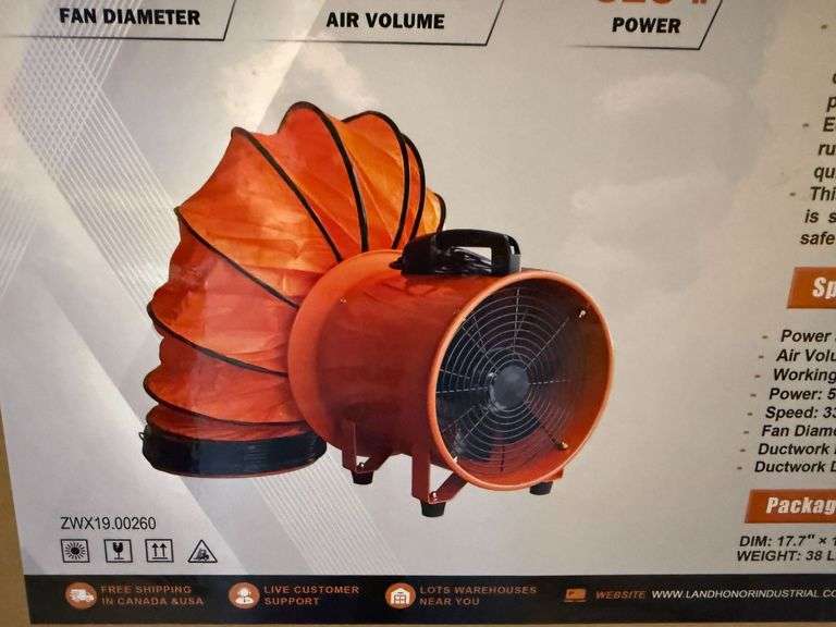 2025 Land Honor UBF12 12" Utility Blower Fan image