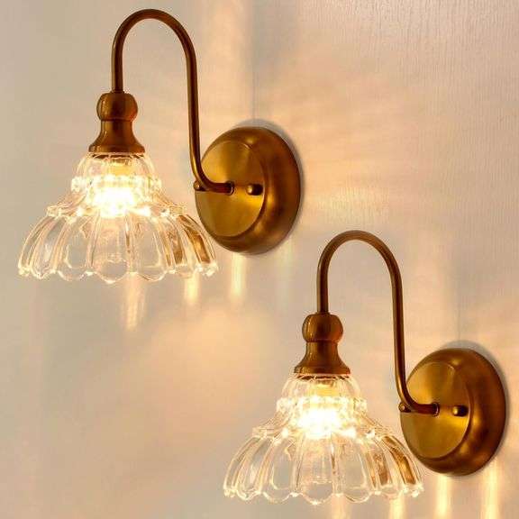 lobolighting Vintage Wall Sconce Set of 2, Brass image