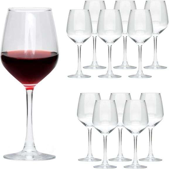 Wine Glasses Set 12, 12oz Red/White (12 pcs) image