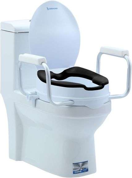 Raised Toilet Seat with Handles, 5" Thick Cushion image