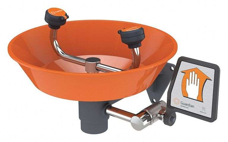 GUARDIAN Plumbed Eyewash: Wall Mount, Plastic Bowl image