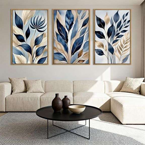 HPNIUB Botanical Leaf Canvas Art Set 24x36x3 image