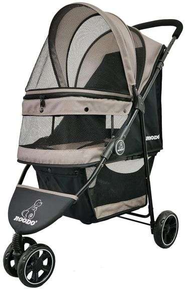 ROODO Escort 3 Wheel Dog Cat Pet Stroller (Grey) image