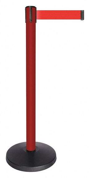 QUEUEWAY Barrier Post with Belt Red 10 ft Belt 2" image