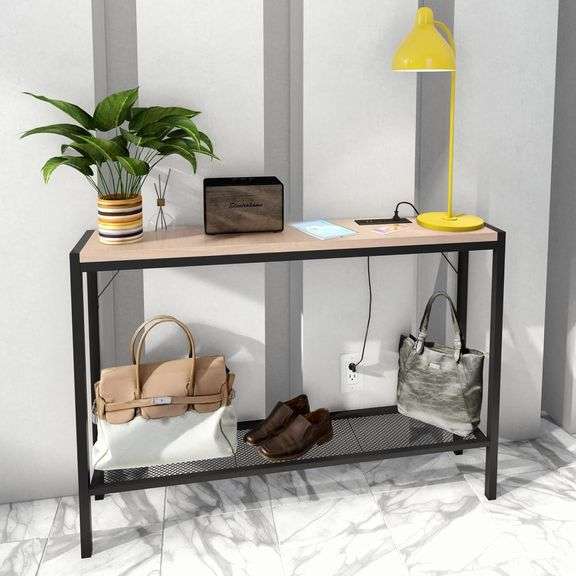 Entryway Table with Power Outlet, 43" Farmhouse image