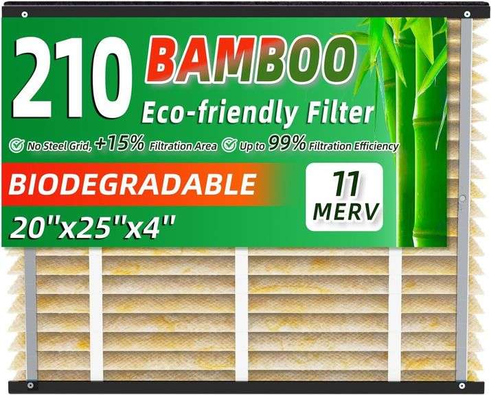 210 Bamboo Air Filter 20x25x4 MERV 11 1 Pack image