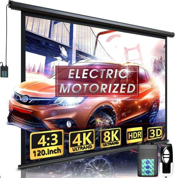 Motorized Projector Screen 120" Indoor/Outdoor image