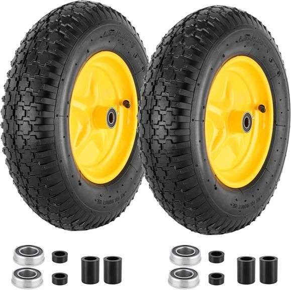 4.80/4.00-8 Tire & Wheel 16  Wheelbarrow Tires (2) image