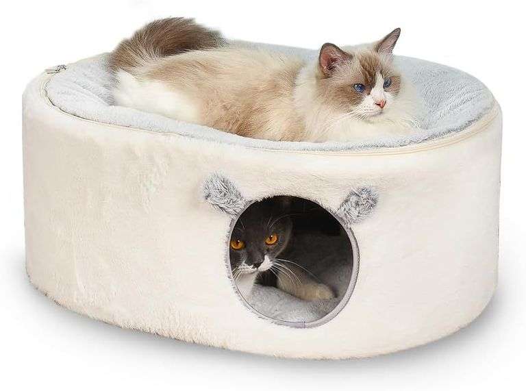 Cat Bed for Indoor Cats, Enclosed Cat House Cave image