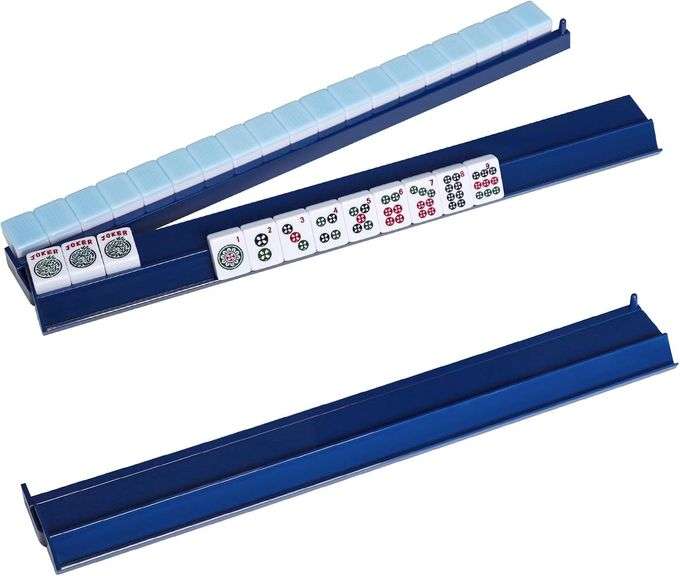 4Pcs Mahjong Racks w/ Pushers (Dark Blue) image