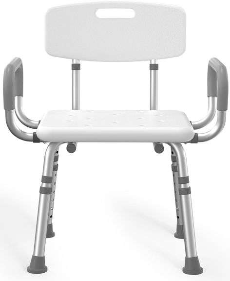 500 lbs. Shower Chair, Adjustable, White. image