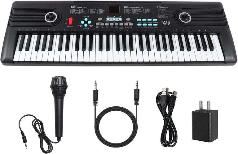 61 Key Keyboard Piano with Built-in Mic image