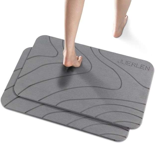 2 Pack Diatomaceous Earth Shower Mat, 24 x 16 in image