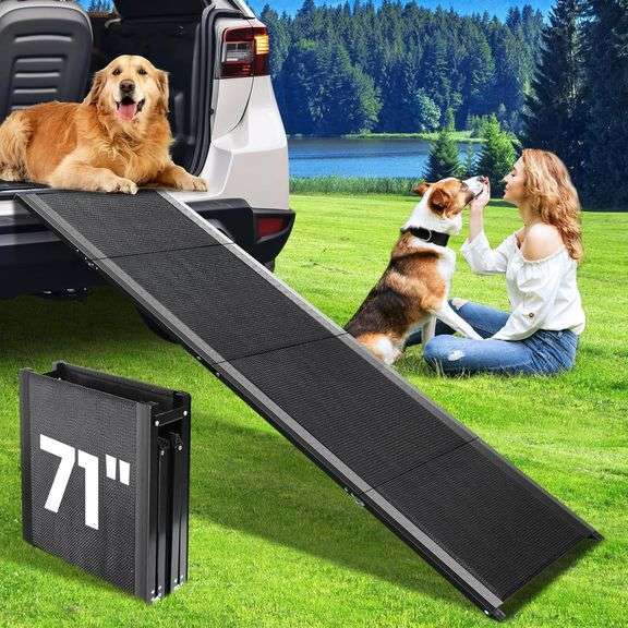 71"x17" Dog Ramp for Cars - Non-Slip Rug. image