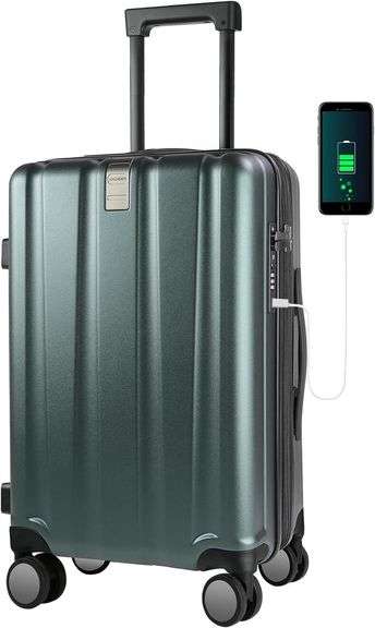 KROSER Hardside Carry-On Luggage with USB Port image