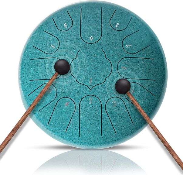 Steel Tongue Drum 13 Note 12" C-key Malachite image