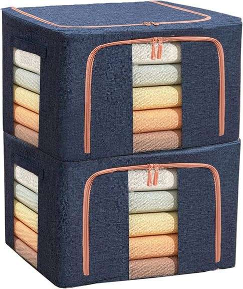 100L Clothes Organizer, Stackable Bags (Navy) image