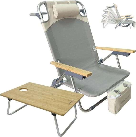 Folding Beach Chair with Table & Cooler Bag image