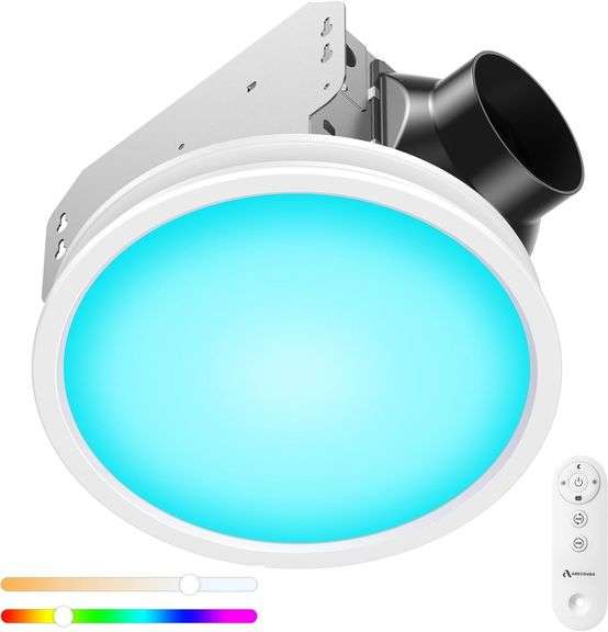 Bathroom Exhaust Fan with RGB Lights, 110CFM image