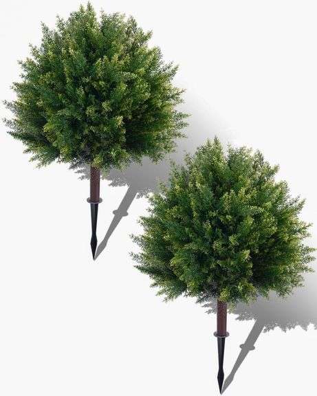 28-Inch Artificial Cypress Topiary Set (2) image
