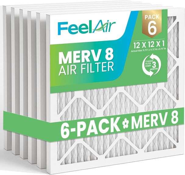 12x12x1 Air Filter MERV 8 6 Pack image