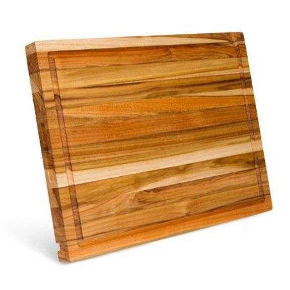 Teak Wood Cutting Board with iPad/Phone Holder image