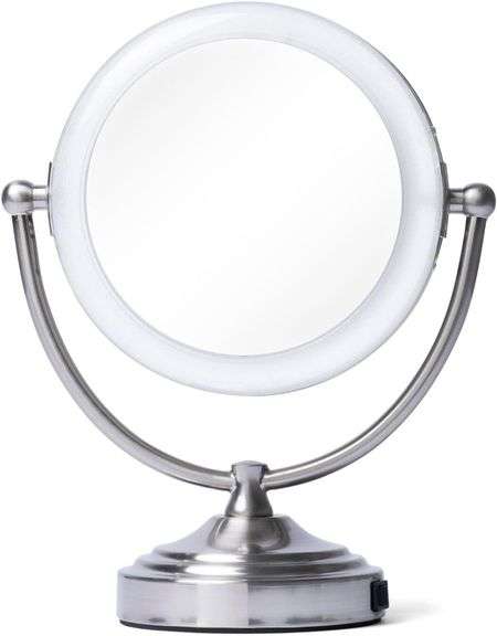 Floxite 1X/10X Magnifying Lighted Mirror, Chrome image