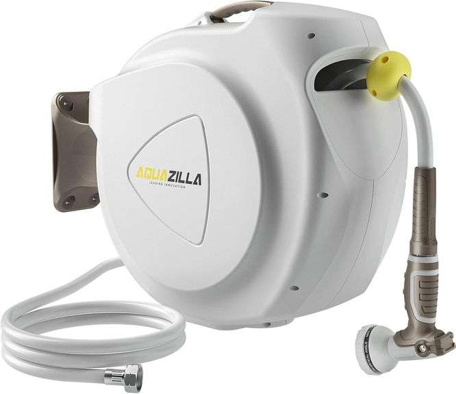Retractable Garden Hose Reel, 120+6 ft, Wall Mount image