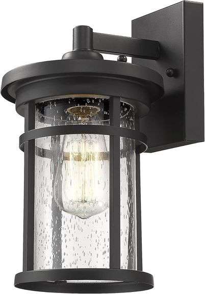 Casia Outdoor Wall Sconces, 12" H, Black. image