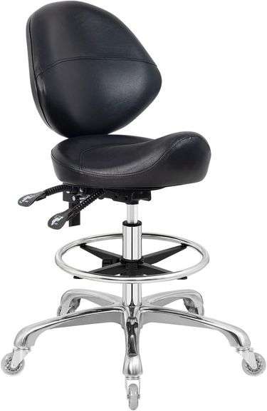 Saddle Stool Chair with Wheels, Ergonomic Swivel image