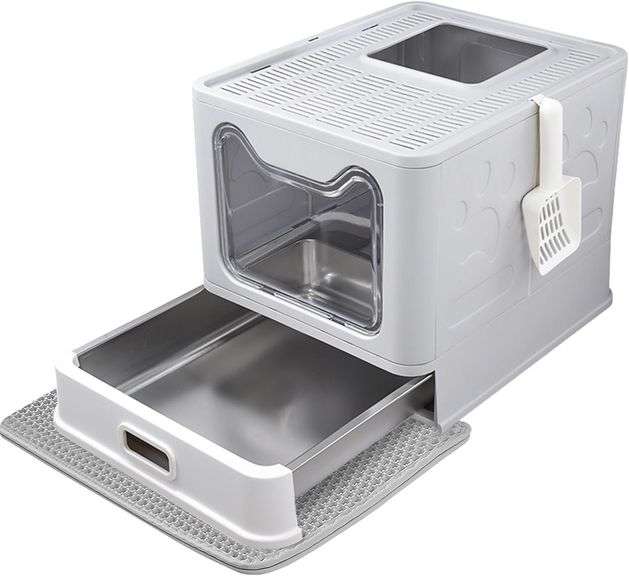 Litter Box with Lid, Stainless, Leak Proof image