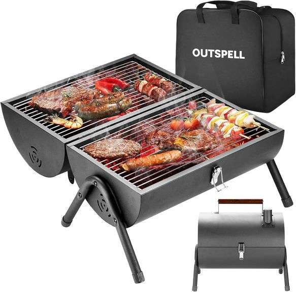 Portable Charcoal Grill: BBQ Two Side Griller image