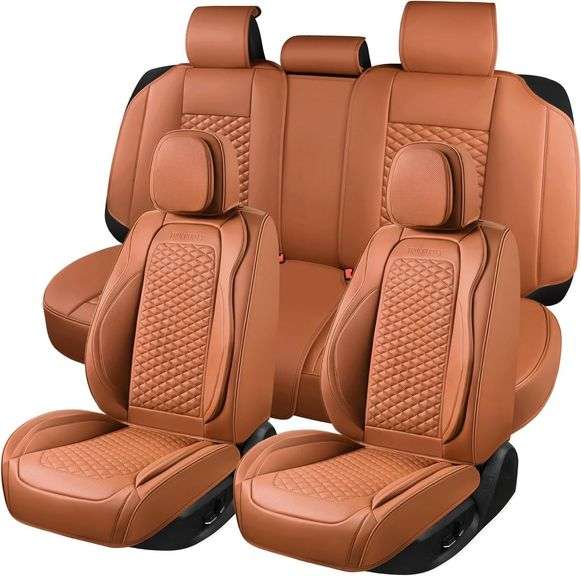 Leather Car Seat Covers - Universal, Brown image