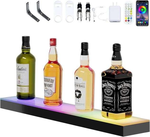 Dethan 1 Tier 24" LED Liquor Display Shelf image