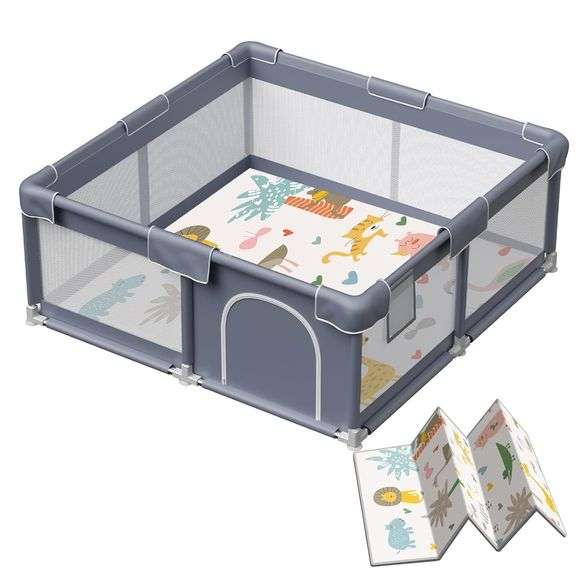 Baby Playpen, 50x50 Inch, Waterproof Mat Included image