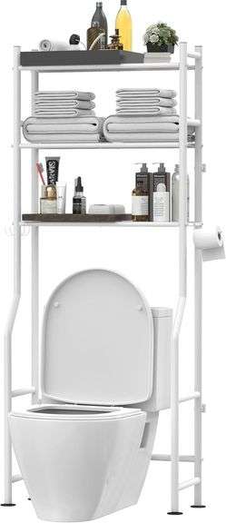 3-Tier Over Toilet Storage Shelves, White image