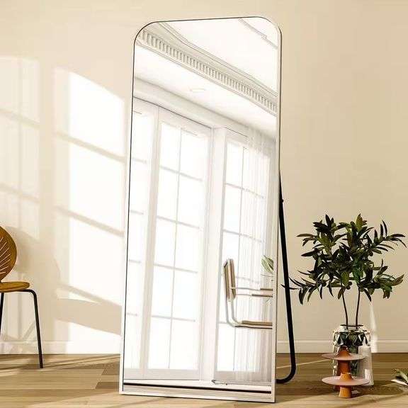 26 in. W x 71 in. H Aluminum Floor Mirror image